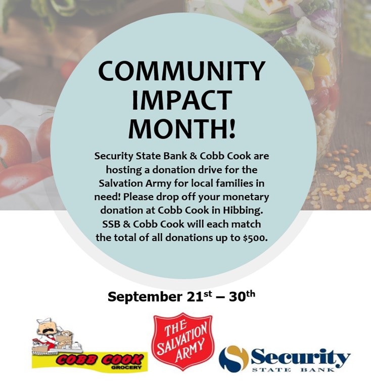 Community Impact Month Donation Drive Flyer