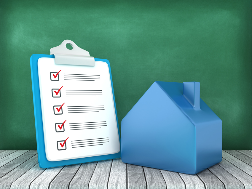 Graphic of a checklist next to a house