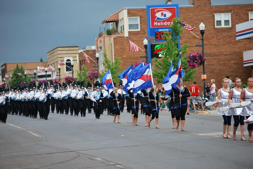 Marching band in a local parade